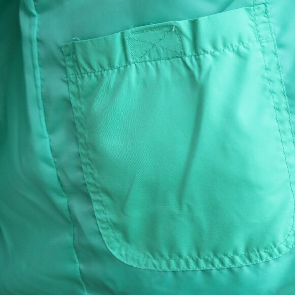 GAP Mint Green Fleece Lined Removable Fur Hood Down Insulated Puffer Vest Sz XL - Picture 10 of 12